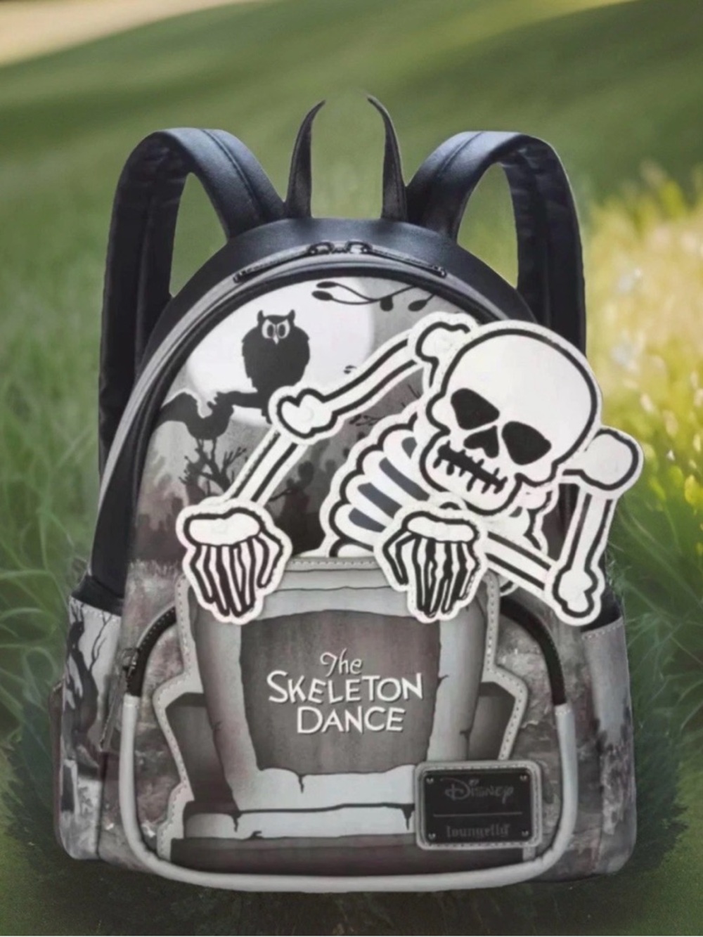 NEW Spooky THE SKELETON DANCE Glow-In-The-Dark Disney Loungefly Mini Backpack